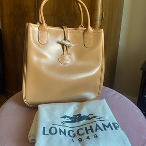 Longchamp Tan Leather Mini Roseau Tote NEW!